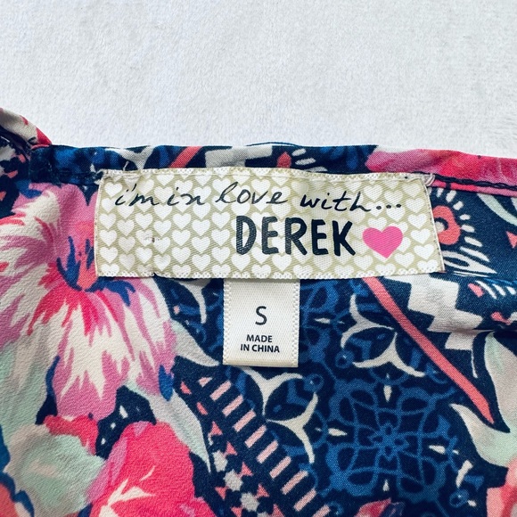 Derek Heart Pink Blue Tank Womens Size Small - Picture 3 of 5